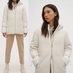 NWT Vegan Puffer Winter‎ Coat NOIZE Nordstrom Size Small White Minka Insulated S